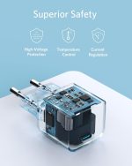 ⁦Anker PowerPort III 20W USB-C Power Supply Charging Cube Quick Charging Option, Compatible with iPhone 15/14/13/12 Series, Galaxy, Pixel 4/3, iPad/iPad Mini, White(Charging Cable Not Included)⁩ - الصورة ⁦5⁩