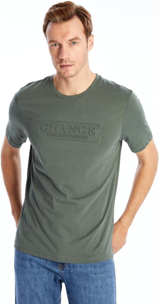 LC WAIKIKI Men Crew Neck Short Sleeve Printed Combed Cotton T-shirt