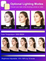 ⁦Cason Selfie Light for Mobile - Dimmable 3000-9900K Ring Light for Phone, Rechargeable LED Camera Light for Video Shooting, Laptop Light for Video Conferences (White, Warm Light)⁩ - الصورة ⁦4⁩