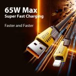 ⁦XKCZ USB C Lightning Cable, 4 in 1 Fast Charging, 65W, Type-A to Multi Port Charger Cable for iPhone, iPad, Samsung, 3ft⁩ - الصورة ⁦3⁩