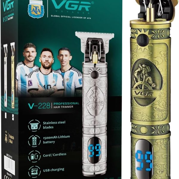 VGR V-228 Professional Hair Clipper with LED display Runtime: 180 min Trimmer for Men