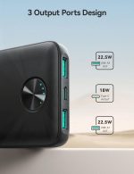 ⁦Joyroom JR-PBF15 22.5W 10000mAh LED Fast Charging Power Bank, Black|12 Months Warranty⁩ - الصورة ⁦5⁩