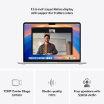 ⁦Apple 2025 MacBook Air (13-inch, Apple M4 chip with 10-core CPU and 8-core GPU, 16GB Unified Memory, 256GB) - Silver;Arabic/English⁩ - الصورة ⁦2⁩