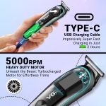 ⁦VGR V-075 Limited Edition Professional Hair Trimmer with LED Display, 4 Guide Combs for Men (3,6,9,12 mm, Color- Black) 1 Year Warranty⁩ - الصورة ⁦3⁩