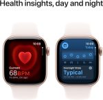 ⁦Apple Watch Series 10 GPS 42 mm Smartwatch with Rose Gold Aluminium Case with Light Blush Sport Band - S/M. Fitness Tracker, ECG App, Always-On Retina Display, Water Resistant⁩ - الصورة ⁦5⁩