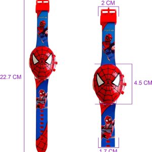 ⁦Matrix Kids Edition Spiderman with Lights & Music Digital Watch for Kids, Red, Free Size⁩ - الصورة ⁦4⁩