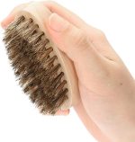 ⁦Uxsiya Men Beard Brush Soft Bristle Mustache Comb Oval Bamboo Handle Beard Shaping Tool for Home Use⁩ - الصورة ⁦3⁩