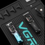 ⁦Hair & Beard Trimmer v-964 Stainless Steel Blades Motor Turbo 7000 RPM USB Charger 3 Shaving Combs Runtime 100 Minutes Charging Time 1.5 Hours Travel Size⁩ - الصورة ⁦6⁩