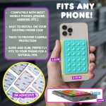 ⁦StickyGrippy Suction Phone Case Mount, Sillicon Adhesive Phone Accessory for iPhone and Android, Hands-Free Fidget Toy Mirror Shower Phone Holder, Tiktok Videos and Selfies (Black)⁩ - الصورة ⁦7⁩
