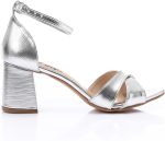 Xo Style Women's Black Mid-Heel Sandal with Ankle Strap - Elegant and Comfortable Design