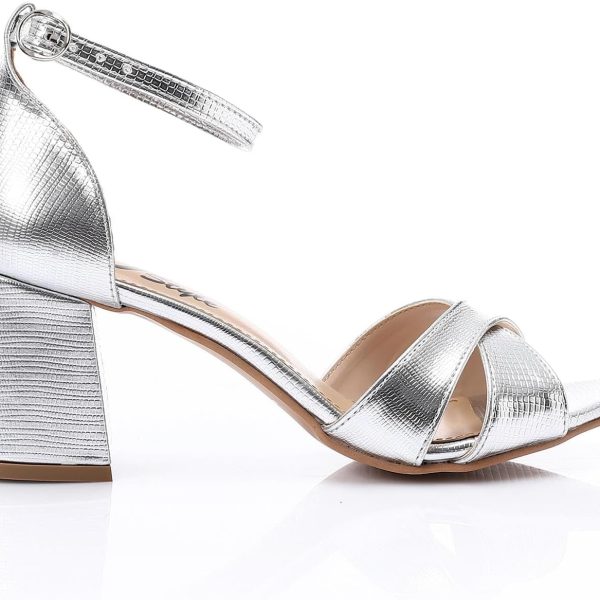 Xo Style Women's Black Mid-Heel Sandal with Ankle Strap - Elegant and Comfortable Design