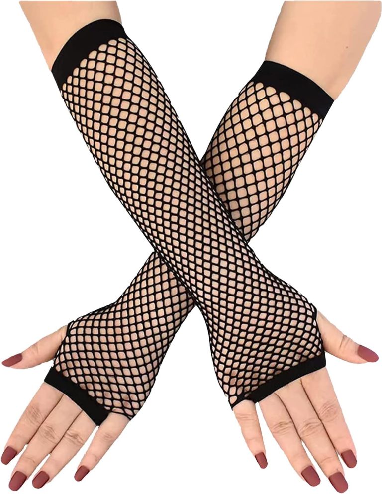 Fishnet Gloves for Women |amazingEGP| and Girls Long Mesh Fingerless Gloves In Theme Party Costume Accessories