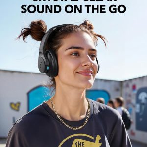 ⁦ANKER Soundcore Q11i Wireless Headphones, 40mm Dynamic DriverHi-Res Audio, One-Touch Bass Boost, 60-Hour Playtime, Detachable Ear Cushions, Bluetooth V5.3, Dark Gray | 18 Months Warranty⁩ - الصورة ⁦2⁩