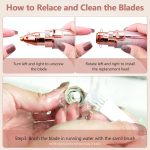 ⁦Ckeyin Rechargeable Eyebrow Hair Remover USB Rechargeable 2 in 1 Painless-Precision Eyebrow Trimmer Eyebrow Razor Tool with Built-in LED Light Facial Trimmer for Nose, Lips,Body⁩ - الصورة ⁦5⁩