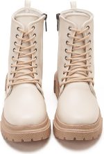 ⁦TGS womens Lace Up Chunky Boots Mid Calf Boot⁩ - الصورة ⁦4⁩