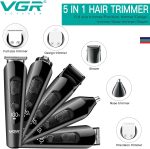 ⁦Vgr V175 Professional Cord Cordless Grooming Kit With 5 Guide Combs Runtime 150 Min Trimmer For Men, Black, Standard,1 Count⁩ - الصورة ⁦6⁩