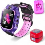 Tracking Kids Compatible with NABI, GPS Watch Z7A Smart Watch with silicone Cover, Anti-lost Smartwatch, Touch Screen, Phone Call Text Messaging, Tracker for Boys & Girls Birthday Gifts (Purple)