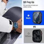 ⁦Goton Waterproof Case for Apple Watch Screen Protector 45mm Series 7 8 9, Tempered Glass Face Cover for iWatch Accessories 45 mm Black⁩ - الصورة ⁦4⁩