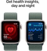 ⁦Apple Watch SE (2nd Gen) [GPS 40mm] Smartwatch with Starlight Aluminum Case with Lake Green Sport Loop One Size. Fitness and Sleep Trackers, Crash Detection, Heart Rate Monitor, Carbon Neutral⁩ - الصورة ⁦5⁩