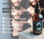⁦Beard Oil for strengthening beard growth and nurturing hair follicles - 50 ml - with Argan, Jojoba, Avocado, Sweet Almond, Grapefruit, Macademia and Vitamin E - Unibeard oil with coconut scent⁩ - الصورة ⁦2⁩