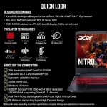 ⁦Acer Nitro 5 AN515-55-53E5 Gaming Laptop | Intel Core i5-10300H | NVIDIA GeForce RTX 3050 Laptop GPU | 15.6" FHD 144Hz IPS Display | 8GB DDR4 | 256GB NVMe SSD | Intel Wi-Fi 6 | Backlit Keyboard⁩ - الصورة ⁦7⁩