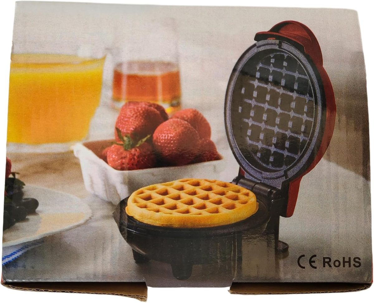 ⁦Yuragim Mini Waffle Maker, Small Non-Stick Waffle Iron for Quick Breakfast, Parties & Gifts, Red Plastic⁩ - الصورة ⁦11⁩