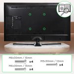 ⁦Duronic TV Bracket TVB103M | Wall Mount for 33”-65” Television Screen | Tilting Action -12°/+6° | VESA Fits Up to 600x400mm | Fixing for Flat Screen LCD/LED/OLED/QLED | Strong Heavy Duty | Anti-Theft⁩ - الصورة ⁦4⁩