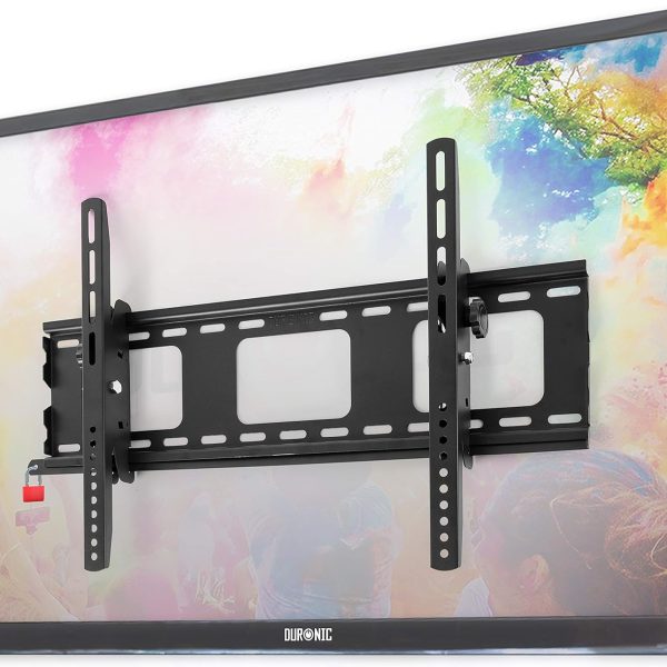 Duronic TV Bracket TVB103M | Wall Mount for 33”-65” Television Screen | Tilting Action -12°/+6° | VESA Fits Up to 600x400mm | Fixing for Flat Screen LCD/LED/OLED/QLED | Strong Heavy Duty | Anti-Theft