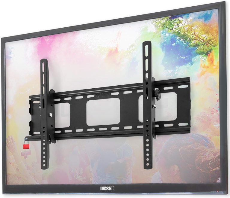 Duronic TV Bracket TVB103M | Wall Mount for 33”-65” Television Screen | Tilting Action -12°/+6° | VESA Fits Up to 600x400mm | Fixing for Flat Screen LCD/LED/OLED/QLED | Strong Heavy Duty | Anti-Theft