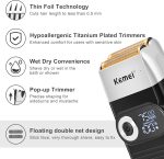 ⁦Kemei Foil Shavers for Men Electric Razor with Bald Trimming Cordless Electric Shavers with LED Display 2 in 1⁩ - الصورة ⁦4⁩
