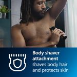 ⁦Philips Norelco Multi Groomer 23 Piece Men's Grooming Kit, Trimmer for Beard, Head, Body, and Face - Stainless Steel Precision. No Blade Oil Needed. MG9520/50⁩ - الصورة ⁦7⁩