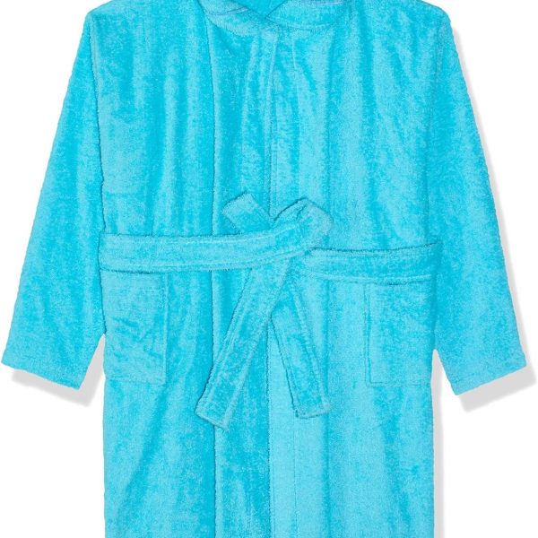 Cotton Bathrobe For Boys - Turquoise, 4-6 Years