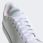 ⁦Adidas Grand Court Base Faux Leather Contrast-Stripe Back-Logo Low-Top Lace-Up Tennis Sneakers for Men - Ftwr White and Core Black, 46 2/3⁩ - الصورة ⁦8⁩