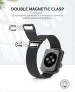 ⁦Biuupa for Apple Watch Bands 38mm 40mm 41mm for Women and Men, iWatch Band Series 7 6 5 4 3 2 1 SE, Breathable Stainless Steel Mesh Wristbands with Adjustable Magnetic Clasp - Black⁩ - الصورة ⁦6⁩