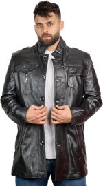⁦Men's Genuine Leather Tunic⁩ - الصورة ⁦2⁩