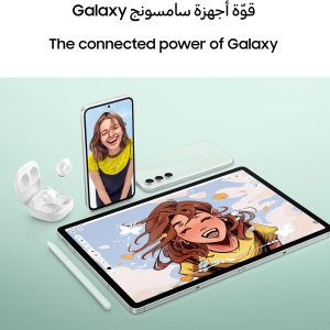 ⁦Samsung Galaxy Tab S9 FE+ 5G Android Tablet, 12.4 inches Display, 8GB RAM, 128GB Storage, S Pen Included, Gray - 1 Year Warranty/Local Version⁩ - الصورة ⁦9⁩