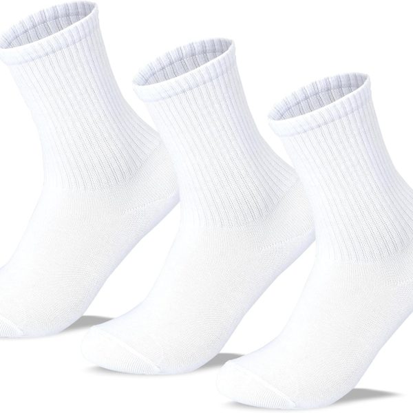 Sam Socks Kids Set of 3 Long School Plain Socks White size 26-29 EU