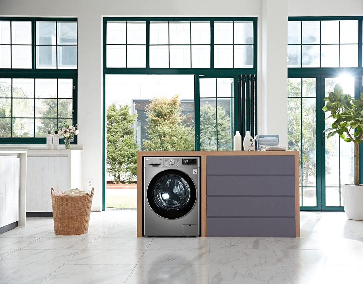 ⁦LG Vivace Washing Machine 8KG, with AI DD technology, Silver, model number F4R5TYG2T⁩ - الصورة ⁦7⁩