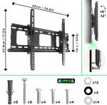 ⁦Duronic TV Bracket TVB103M | Wall Mount for 33”-65” Television Screen | Tilting Action -12°/+6° | VESA Fits Up to 600x400mm | Fixing for Flat Screen LCD/LED/OLED/QLED | Strong Heavy Duty | Anti-Theft⁩ - الصورة ⁦3⁩