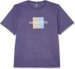 تيشرت فريدريكسبيرج بوكس عصري بمقاس كبير ورقبة دائرية ضيقة وأكمام قصيرة للرجال من جاك اند جونز، (عبوة من قطعة واحدة)