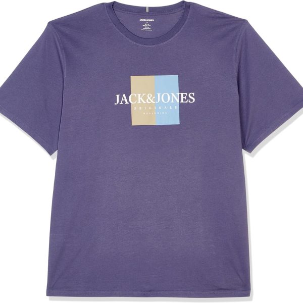 تيشرت فريدريكسبيرج بوكس عصري بمقاس كبير ورقبة دائرية ضيقة وأكمام قصيرة للرجال من جاك اند جونز، (عبوة من قطعة واحدة)