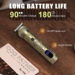 ⁦VGR V-106 Professional 6in1 Grooming Kit with LED Display Trimmer 180 min Runtime 16 Length Settings (Gold)⁩ - الصورة ⁦2⁩