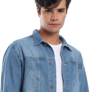 ⁦Andora Mens Full Buttoned Casual Denim Jacket⁩ - الصورة ⁦7⁩