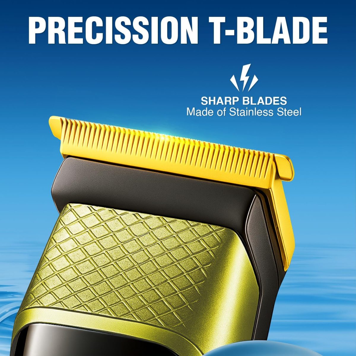 ⁦VGR VL-366 Limited Edition Professional 3 in 1 Grooming Kit with 600mAh Lithium battery, All in one Trimmer for Men, Suitable for Face, Nose, Ear & Body Grooming, 90 min Runtime (Gold) 1 Year Warranty⁩ - الصورة ⁦6⁩