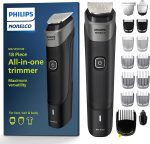 Philips Norelco Multigroom Series 5000 18 Piece, Beard Face, Hair, Body and Intimate Hair Trimmer for Men – NO Blade Oil MG5910/49