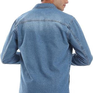 ⁦Andora Mens Full Buttoned Casual Denim Jacket⁩ - الصورة ⁦3⁩