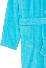 ⁦Cotton Bathrobe For Boys - Turquoise, 4-6 Years⁩ - الصورة ⁦3⁩