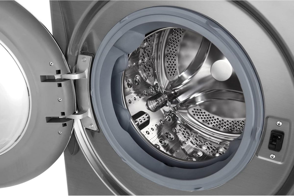 ⁦LG Vivace Washing Machine 8KG, with AI DD technology, Silver, model number F4R5TYG2T⁩ - الصورة ⁦10⁩