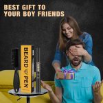 ⁦Beauty beast Beard Pencil Filler for man Water Proof Beard pen and beard brush Long Lasting Coverage Natural Finish, Male Mustache Repair Shape, Effective Enhance Facial Hair（BLACK）⁩ - الصورة ⁦5⁩
