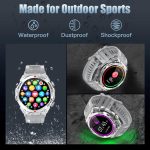 ⁦Military Smart Watch, 1.52-Inch Touch Screen Tactical Smartwatch with Text and Call, Heart Rate, Blood Oxygen, and Activity Trackers - Compatible with iPhone and Android, for Men and Women(Grey)⁩ - الصورة ⁦5⁩
